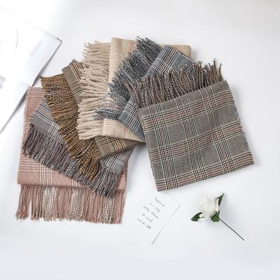 China Keep Warm Plaid Scarf Faux Cashmere Scarf Female 2019 Autumn And Winter New Fashion Warm Scarf Wild Fringed Shawl for sale