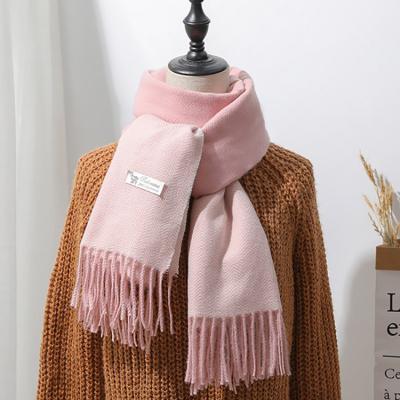 China 2019 color matching autumn and winter cashmere news warm scarf student plaid scarf high quality thick shawl women for sale