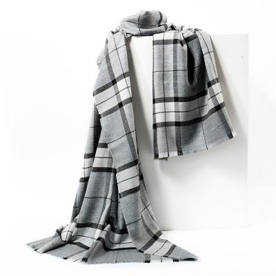 China Keep Warm Thermal Scarf Scarf Thickened Plain Long Plaid Large Shawl for sale