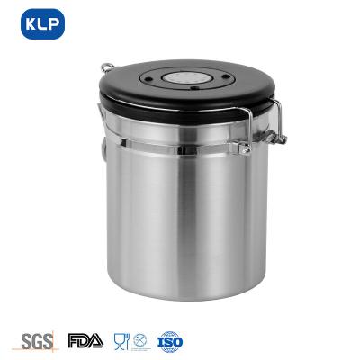 China KLP Stainless Steel Coffee Storage Tank Environmental Protection Sealed Storage Bottles 1400ml Storage Container For Coffee for sale