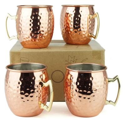 China Stocked Wholesale KLP Hot Sale Mug Set Customized Logo Box Drink Tea Coffee Couples Moscow Mule Mugs Set of 4 for sale