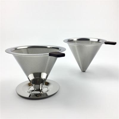 China KLP Filters Stainless Steel Coffee Filter Transitional Holder Reusable Dripper v60 Baskets Coffee Filter for sale