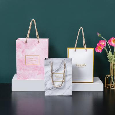 China Custom Marble Cute Hot Sale Boutique Gift Paper Recyclable Full Color Shopping Bag for sale