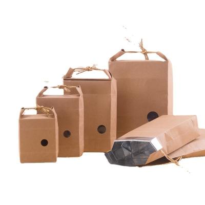 China Food Grade 500g 2.5kg 5kg Recyclable Craft Paper Bag Custom Packaging Rice Bag With Aluminum Foil for sale