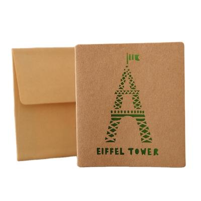 China Customized Design Eco-friendly Kraft Paper Birthday Holiday Greeting Card Thank You Cards Tag Message Cards for sale