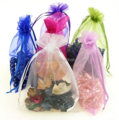 China Wholesale Custom Disposable Logo Organza Pouch Bag Multicolored Drawstring Gift Luxury Organza Bags For Jewelry Hair Bundle for sale