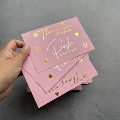 China paper & Luxury Cardboard Amazon Branded Paper Card Wedding Thank You Small Business Gold Foil Cards for sale