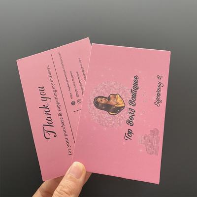 China paper & Wholesale Free Gift Card Cardboard Rose Gold Foil Printing Design 5x9cm Hot Shopping Thank You Card for sale