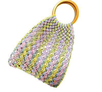 China Eco - Friendly Paper Net Bags Made From Knitted Paper Rope for sale