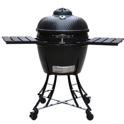 China Adjustable Size Ceramic Grills 22 Inch Classic Iron Kamado Cart Grills Outdoor Charcoal Ceramic Grills for sale