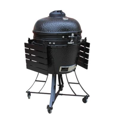 China 22 Inch Black Outdoor Garden Appliances Kamado Grill / BBQ Smoker Adjustable Height for sale