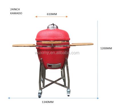 China Height adjustable Chinese popular outdoor kitchen egg bbq ceramic kamdo grill 24inch for sale