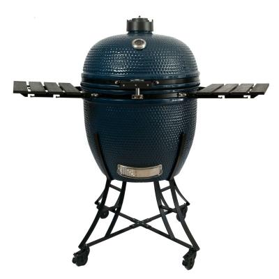 China Height Adjustable Chinese Popular Outdoor Beefmaster Kamado BLUE Ceramic Stone Grill for sale