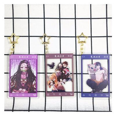 China Anime Agatsuma Zenitsu Cute Key Chained Acrylic Female Demon Slayer Kimetsu No Yaiba Kamado Nezuko for sale