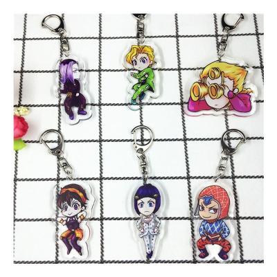 China Eco-Friendly JoJo's Bizarre Adventure Fashion Acrylic Keychain Man For Pants Bag Pendant Holder Cute Key Brelok for sale