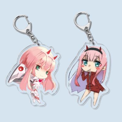 China Anime DARLING In The FRANXX Chains Man Women Jewelry Eco-friendly Acrylic Key Pendant Brelok Holder For Pants for sale