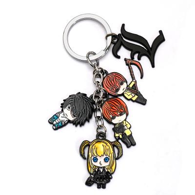 China Metal Anime Key Chain Man DEATH NOTE Key Chain Key Women Metal Ring Chain For Key Pants Kids Holder High Quality Pendant Brelok Fashion for sale