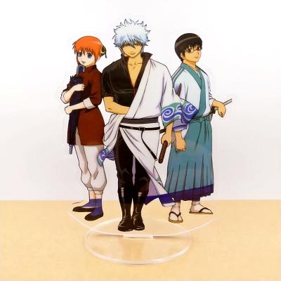 China High Quality Eco-Friendly Fashion Acrylic Anime Key Chain Women Man Gintama Couples Standing Keyring Model Keyring Sakata Gintoki Porte for sale