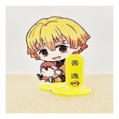 China Cute Key Chain Women Jewelery Kamado Tanjirou Eco-Friendly Demon Slayer Acrylic Standing Model Agatsuma Zenitsu Brelok for sale