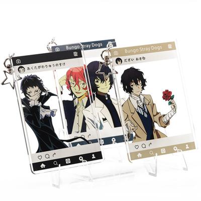 China Eco-friendly Cute Cartoon Bungo Stray Dogs Keychain Man Dazai Osamu Akutagawa Ryunosuke Transparent Keyring Acrylic Pendant for sale