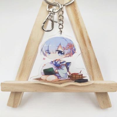 China Plastic Anime Life In A Different World Of Rem Ram Key Holder Zero Master Keychain Couples Pendant Men Women Chains for sale