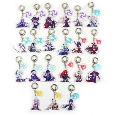 China Eco-Friendly Cartoon Game Impact Genshin Anime Chain Men Key Ring Unisex Key Holder Jewelry Key Pendant Llaveros Metal for sale