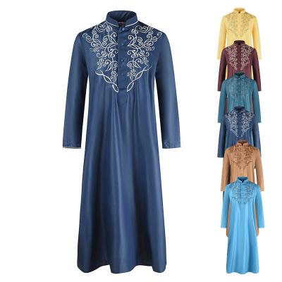 China Newest Muslim Men's Dubai Clothing thobe caftan breathable jubbah thub Dubai Moroccan Modern Islamic Ethnic Abaya khimar for men jubbah thub for sale