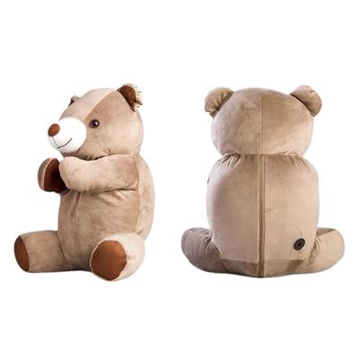 China Automatic Body Timer Bear Shaped Short Plush Electric Rechargeable Shiatsu 3d Back Massager Cushion for sale