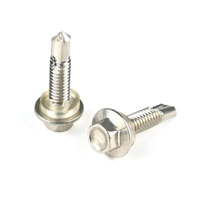 China HEX 4.8mm #8 Tek Screw Hex Washer Head Stainless Steel With PVC Screw Factory Good Quality Customized for sale