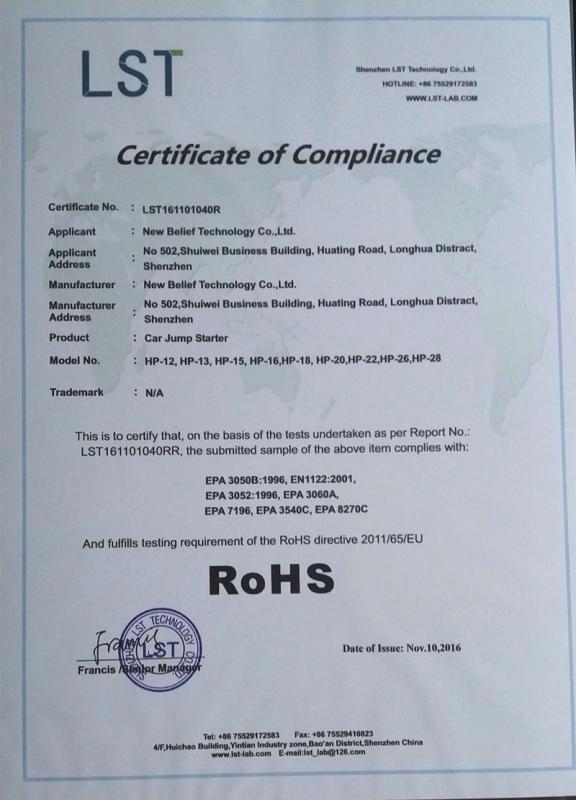 RoHS - Shenzhen New Belief Technology Co., Ltd.