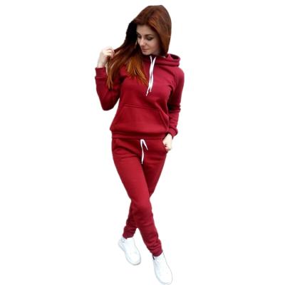 China Custom OEM Anti-Static Hooded Cotton Sweatshirt Tracksuits Ladies Jogging Pants Women Sweatsuit Set for sale