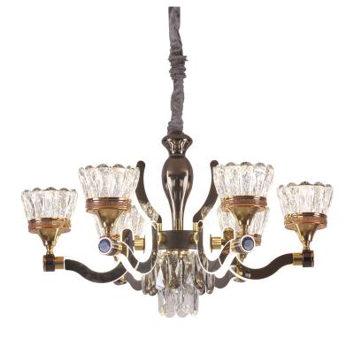 China Modern Crystal Living Room LED Chandelier K9 Chandelier Three-Tone Lighter 220v Chandelier for sale