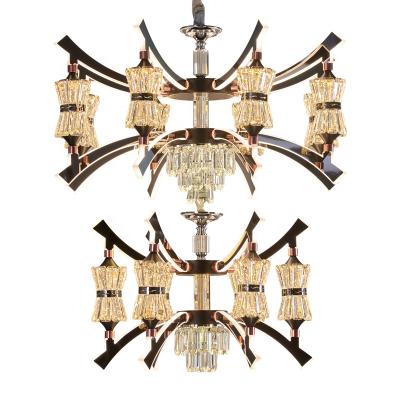 China Modern high quality crystal chandelier luxury villa led lighting for living room bedroom villa for sale