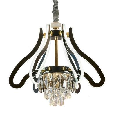 China OUSDL Modern Crystal Chandelier High Quality Luxury Metal Petal Shaped Modern LED Chandelier for sale