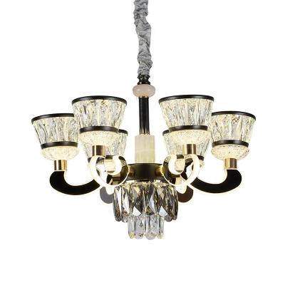 China OUSDL Modern Hanging Light Apple Shape Modern Chandelier Luxury Metal LED Crystal Chandelier for sale