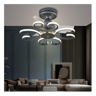 China New Design Fan Lamp 2022 Modern Lighting Appliances LED Home Decoration LED Ceiling Fan Remote Control Mute for sale