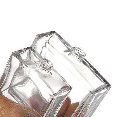 China Luxury Empty Refillable Rectangular Shape Clear Spray Crystal Victoria Secret Glass Perfume Bottle Car Personal Care 30ml 50ml 100ml for sale