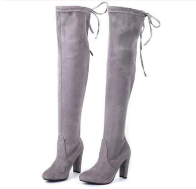 China 2021 New Insulative Stiletto Boots Women's Large Size High Heeled High Tops Over - The Knee Boots When Away Knight Lace-Up Boots for sale