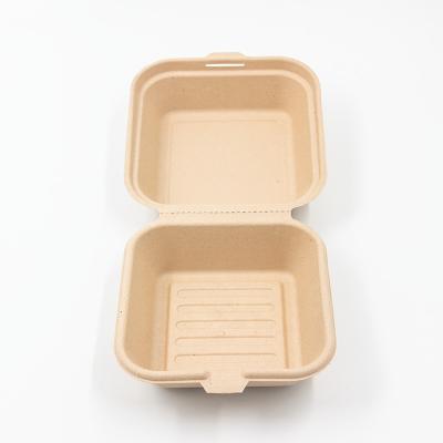 China Custom Disposable Salad Paper Box Food Grade Bamboo Disposable Packaging Paper Box for sale