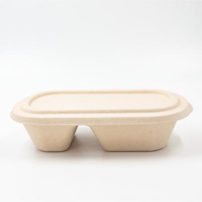 China Hotel Home Restaurant Eco-friendly Bamboo Fiber Take Out Food Containers Lunch Salad Meal Storage Boxes for sale