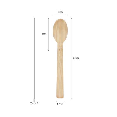 China Family Natural Biodegradable Resilient Disposable Spoon Bamboo Spoon Set Tableware Bamboo Tableware Spoon for sale