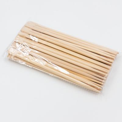 China Disposable Logo Wholesale Natural Color Bamboo Custom Wooden Round Headed Disposable Chopsticks for sale