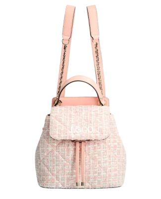 China Adjustable straps with the Cessily braided tweed chain mini backpack for sale