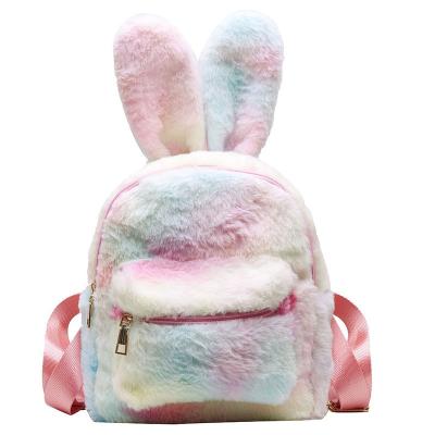 China Waterproof Plush Backpack Custom Cute Animal Rabbit Ears Shape School Bag for sale