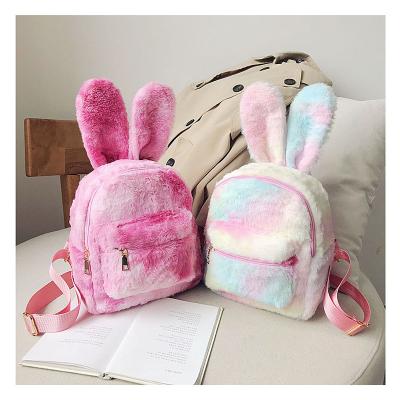 China Waterproof Plush Backpack Custom Cute Animal Rabbit Ears Shape School Bag for sale