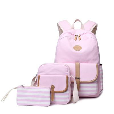 China With USB 3 PCS Navy Stripe Fashion Kid School Backpack Set Of Cheap Children Used School Bags for sale