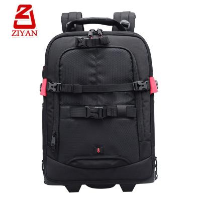 China DSLR / SLR Mirrorless Camera Large Capacity SLR Camera Backpack Trolley Camping Bag With Wheels for sale