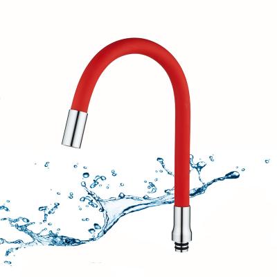 China Red Color Modern Factory Customized Professional Silicone Kitchen Faucet Flexible Hose With Aerator for sale