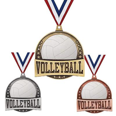 China South Europe Gold Medals Sports Medal Souvenir Porcelain Volleyball Medals Volleyball for sale