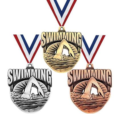 China Europe Customized Event Winner Casting Manufacturer Precious Concave Copper Swim Medals for sale